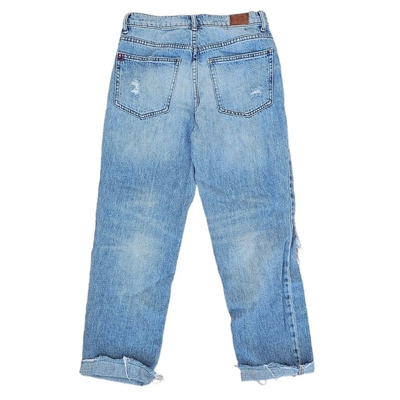 UO BDG high waist slim straight jeans light wash distressed size 27 - Picture 10 of 14